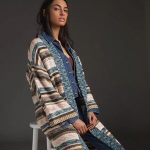 Anthropologie Lizzie Shimmer Knit Duster Kimono, One Size